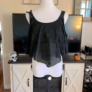 SHEIN Black Bandana Bikini Top (3XL)